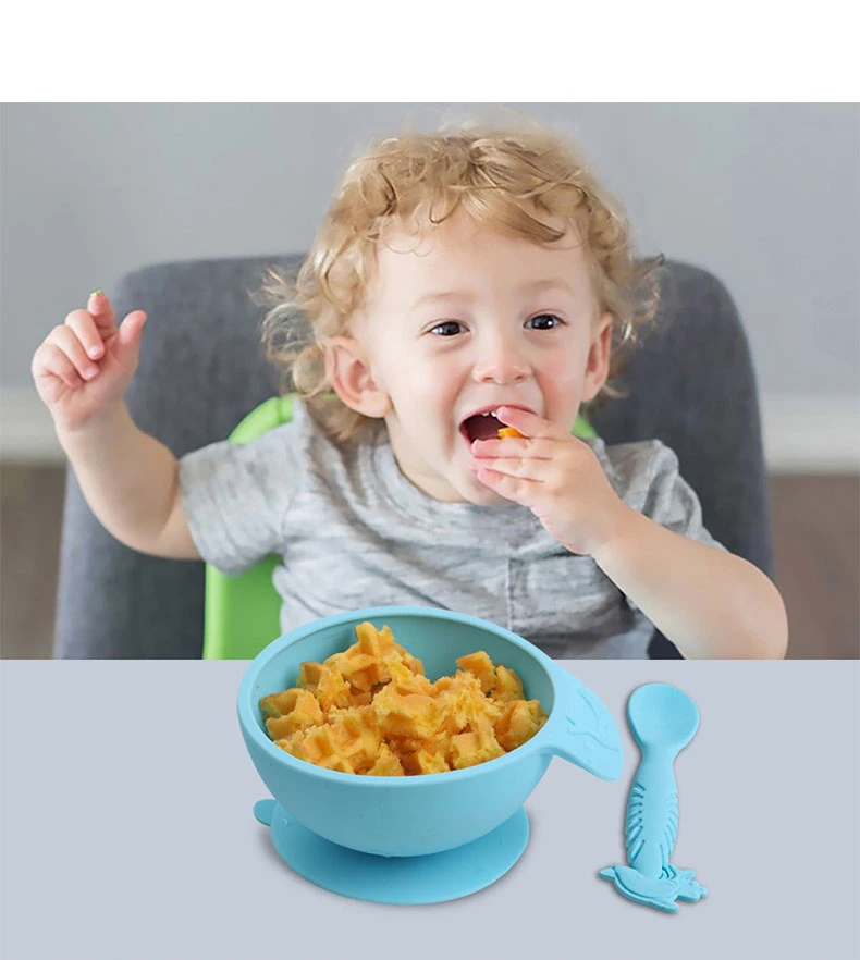 High Temperature Resistance Silicone Baby Bowl Baby Feeding Silicone Bowls with Super Suction for Babies Kids Toddlers